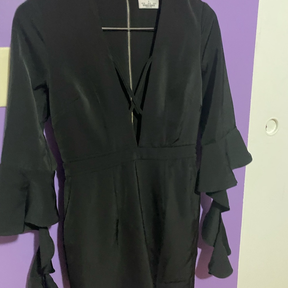 Runaway Black short mini dress 3/4 sleeves